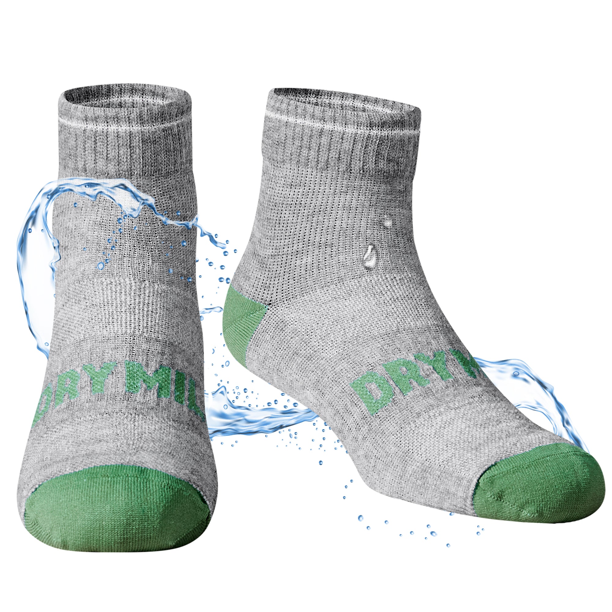 ACTIVE Waterproof Socks - Small / Grey / Green